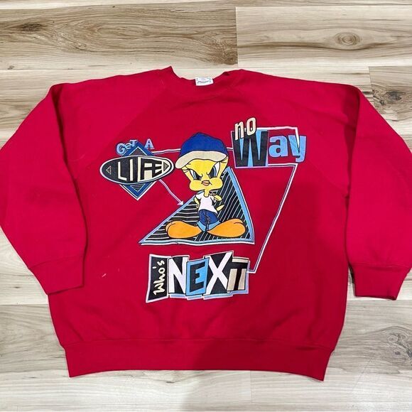 Vintage 1995 Looney Tunes Tweety Crewneck Sweatshirt Men’s XL - Picture 1 of 6